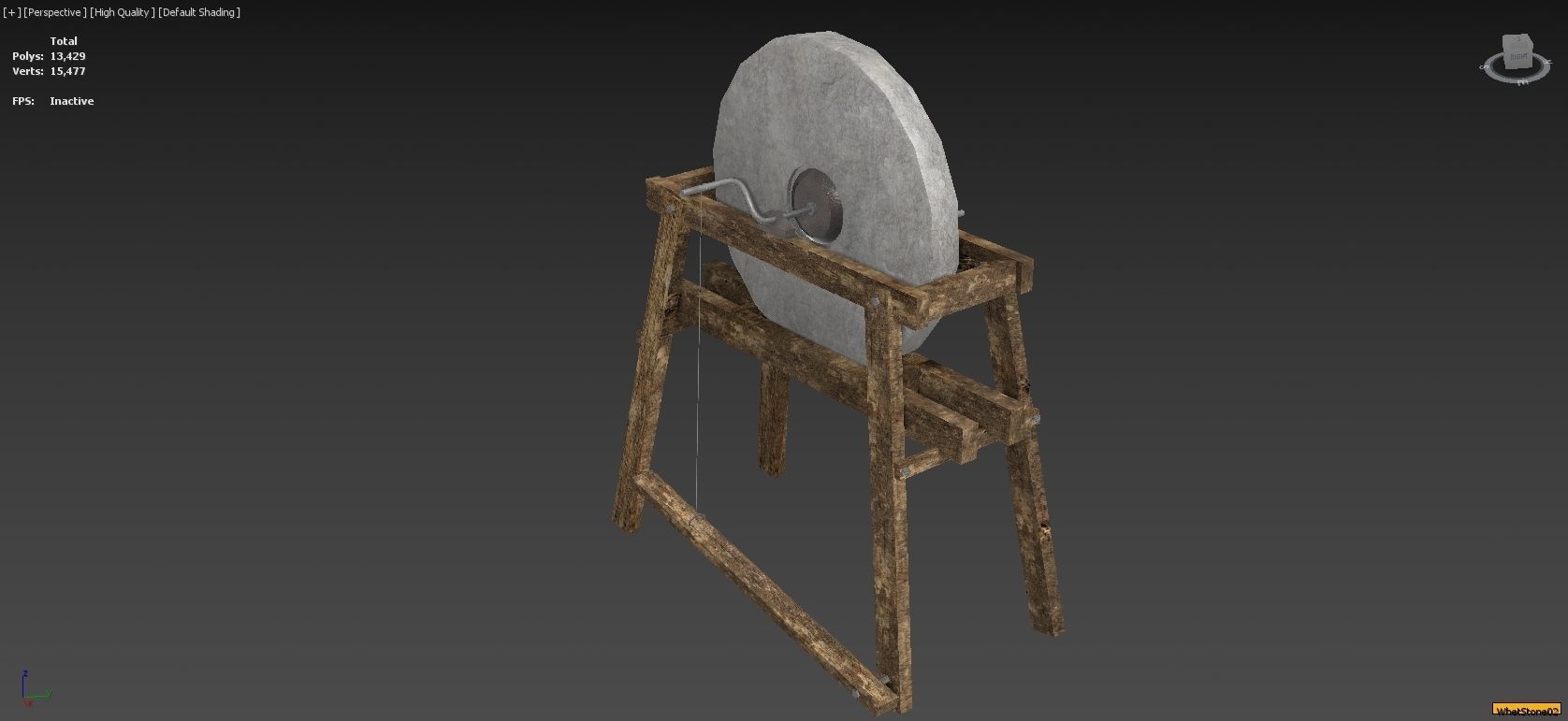Medieval Smithy with Forge Whetstone Tools Storage and Anvil 3D model_21