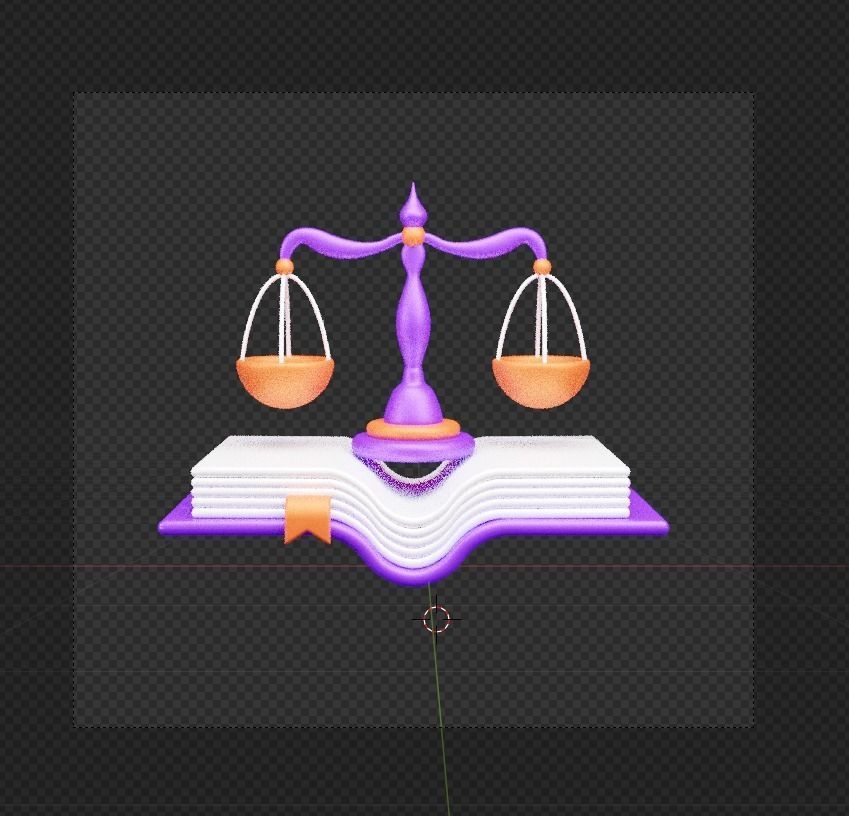 Law and Justice 3d Illustration  Icon Pack  3D model_38