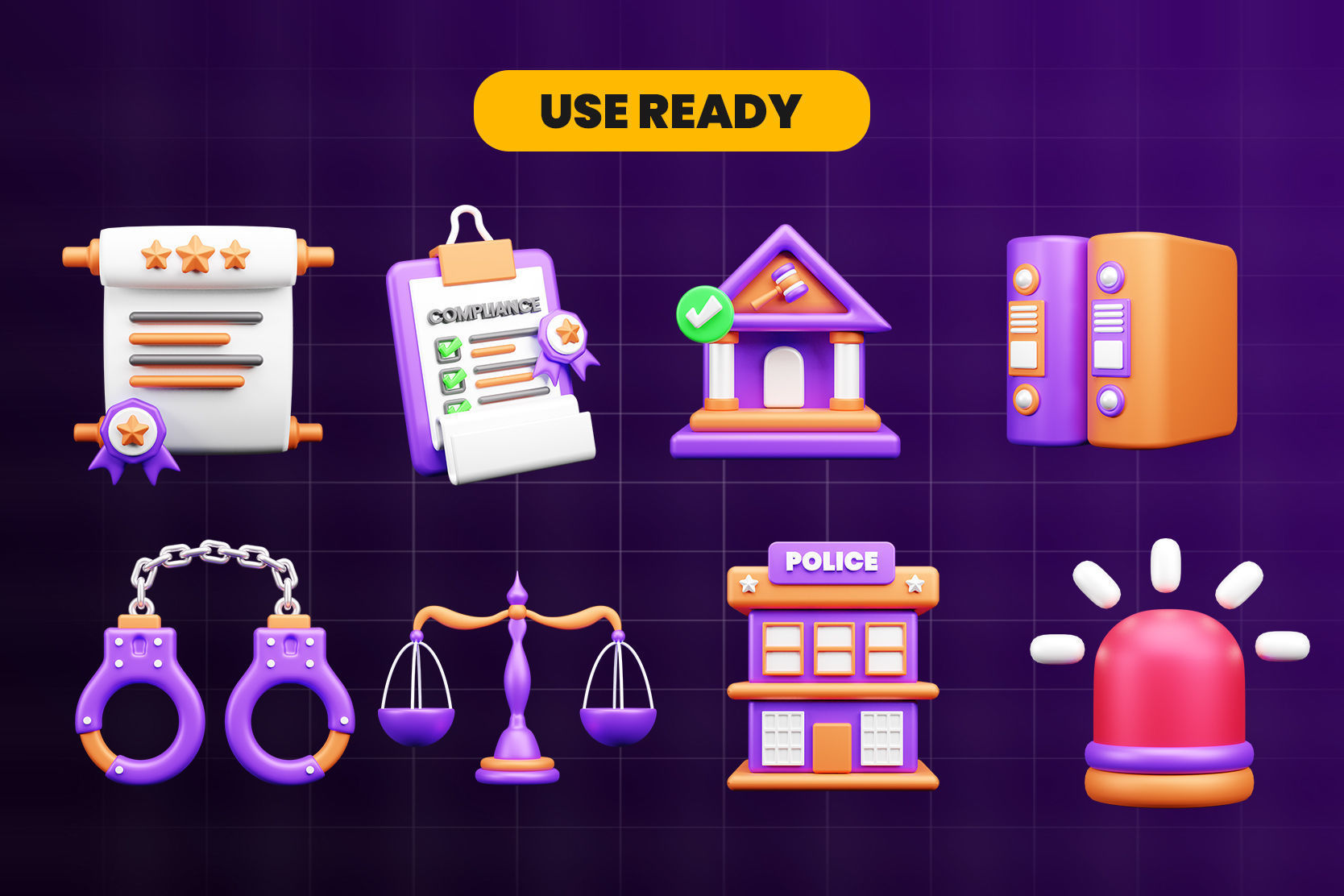 Law and Justice 3d Illustration  Icon Pack  3D model_2