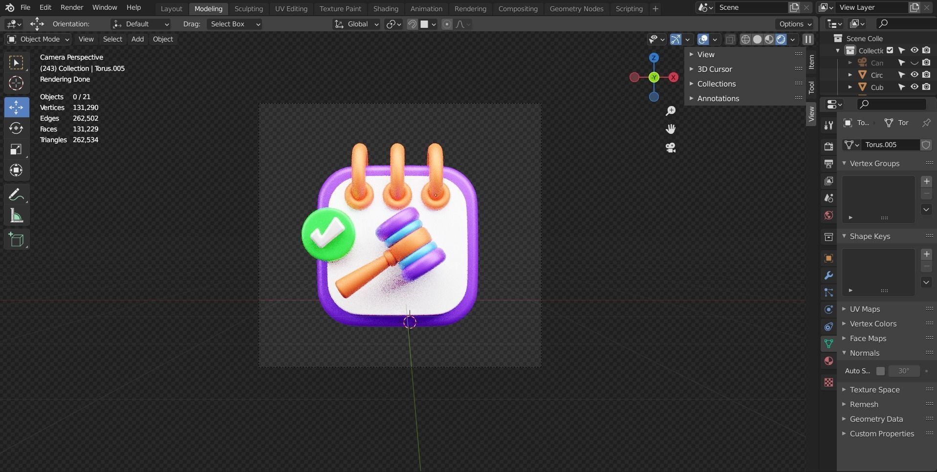 Law and Justice 3d Illustration  Icon Pack  3D model_7