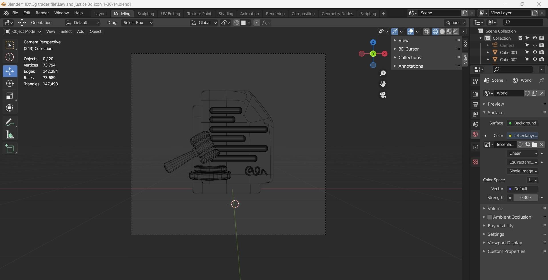 Law and Justice 3d Illustration  Icon Pack  3D model_41
