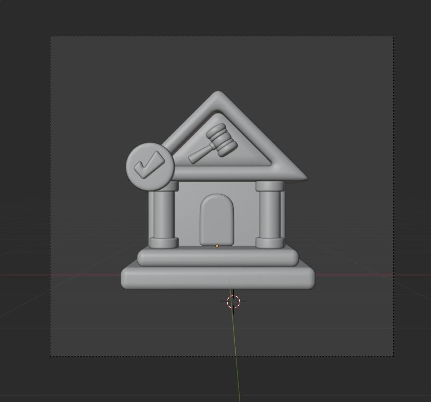 Law and Justice 3d Illustration  Icon Pack  3D model_14