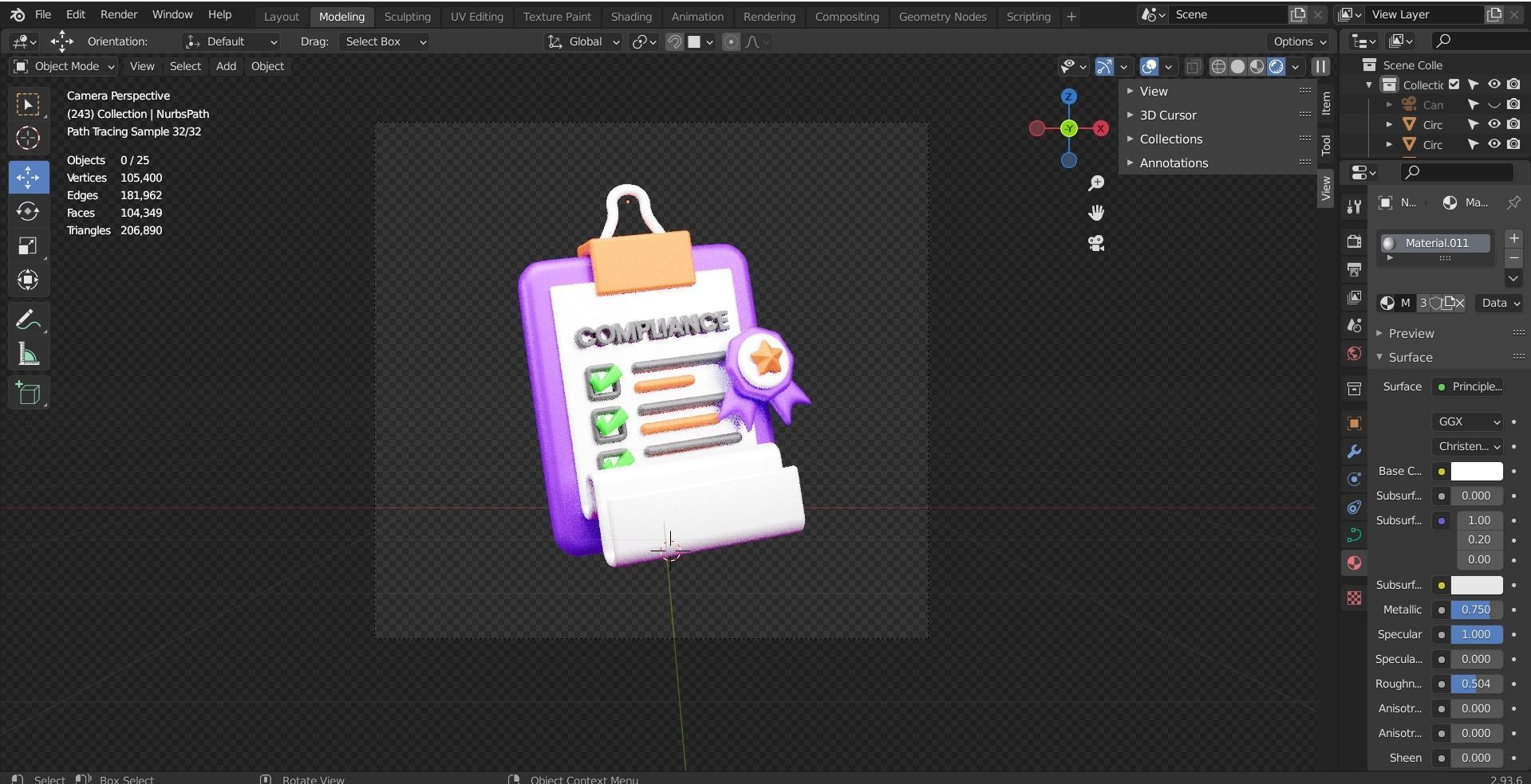 Law and Justice 3d Illustration  Icon Pack  3D model_13