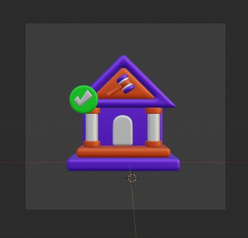 Law and Justice 3d Illustration  Icon Pack  3D model_15