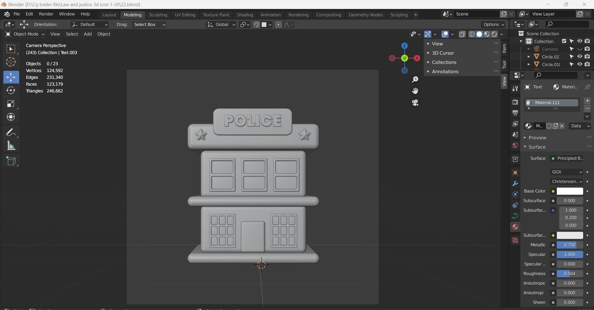 Law and Justice 3d Illustration  Icon Pack  3D model_63