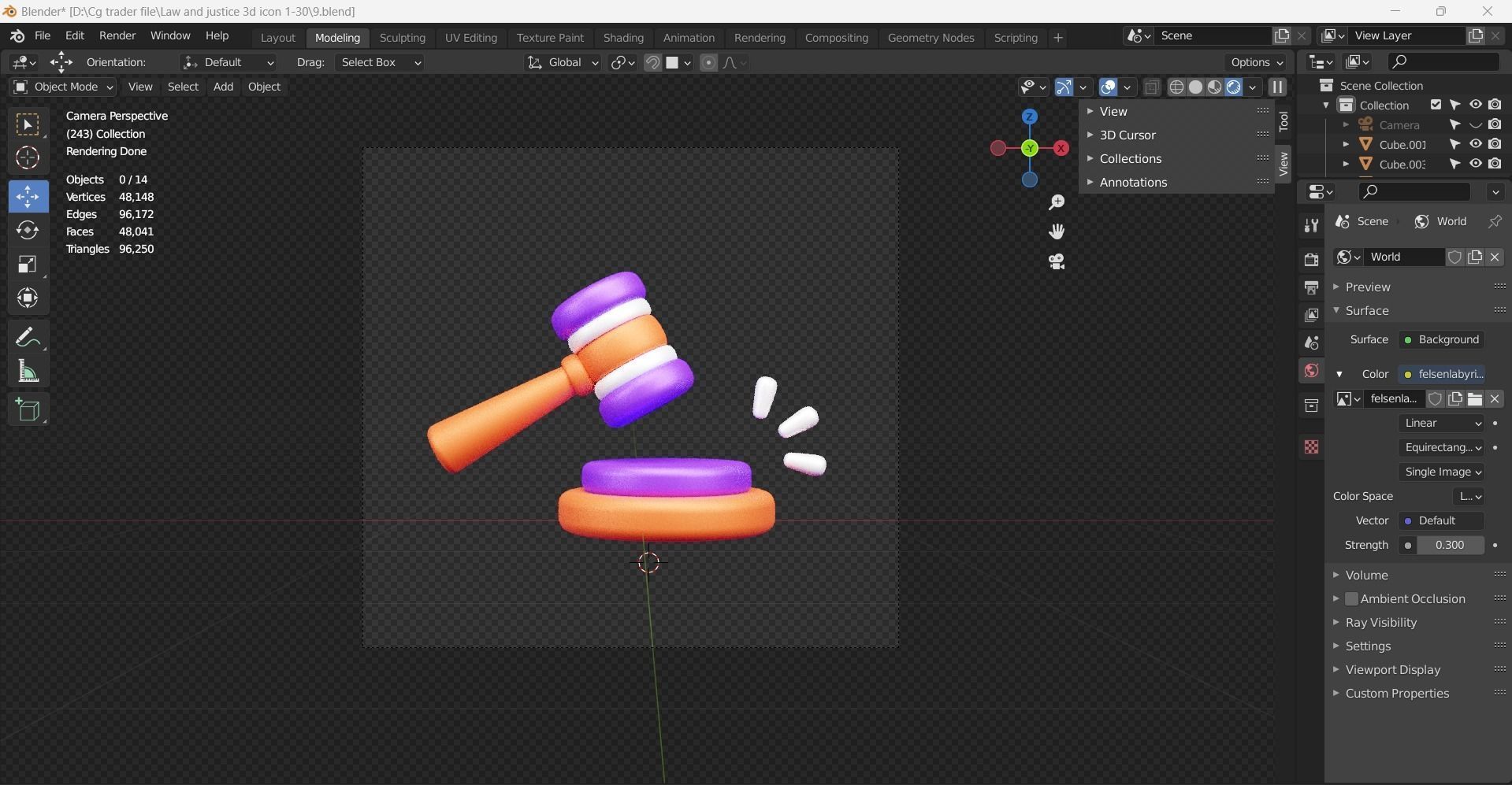 Law and Justice 3d Illustration  Icon Pack  3D model_28
