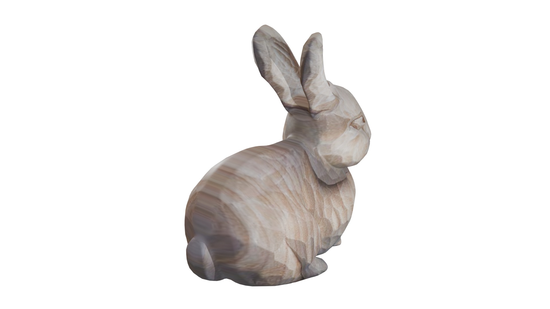 wooden bunny Low-poly 3D model_3