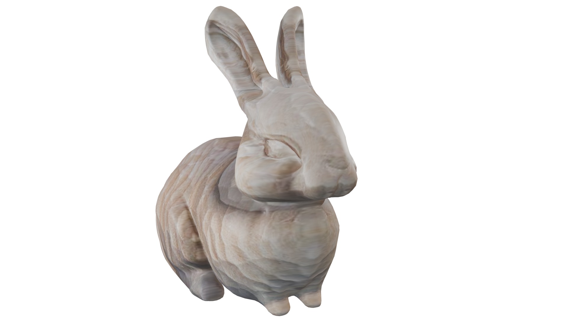 wooden bunny Low-poly 3D model_4
