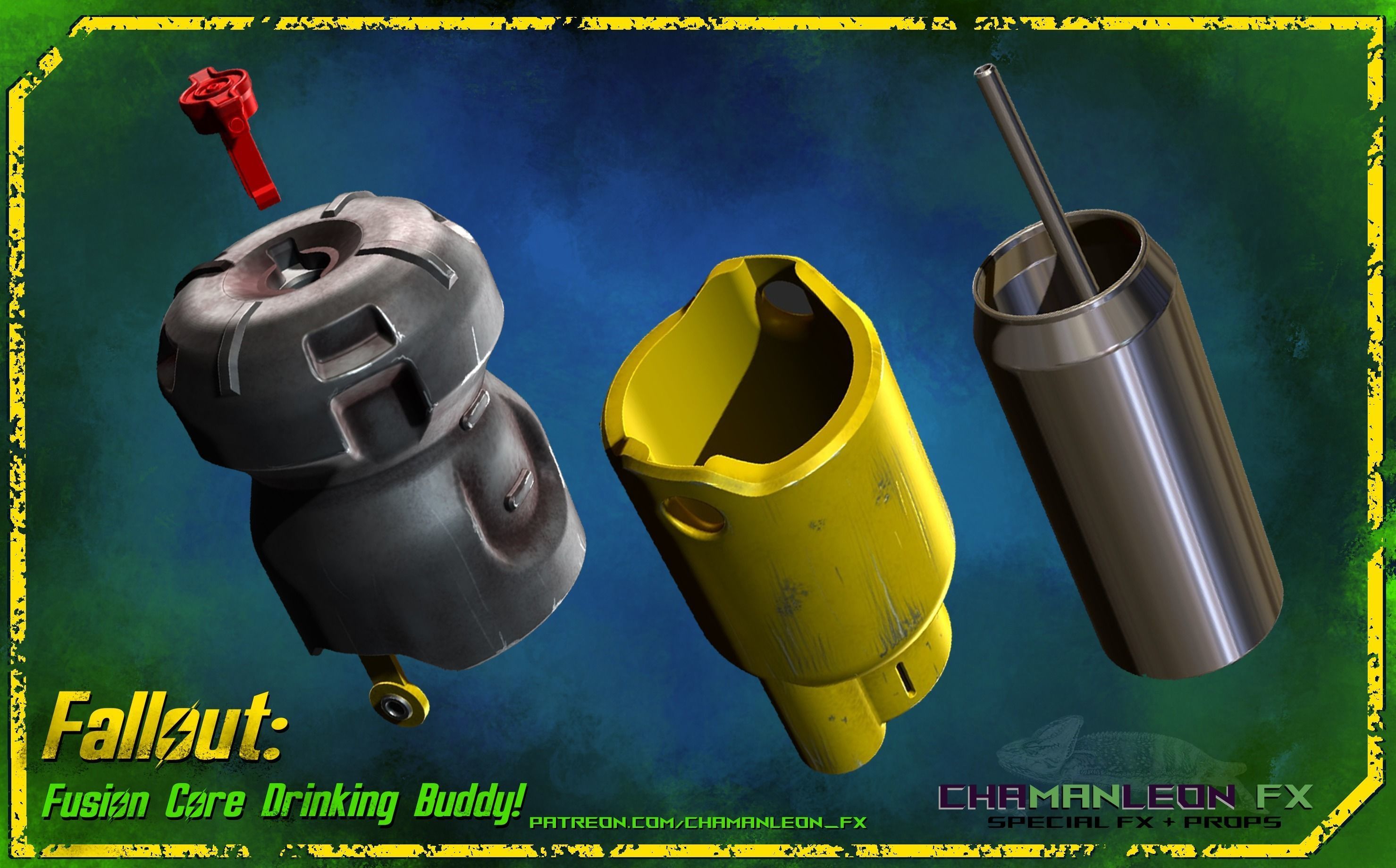Fallout 4 Fusion Core and Mini Nuke Snack Bucket Combo 3D print model_3