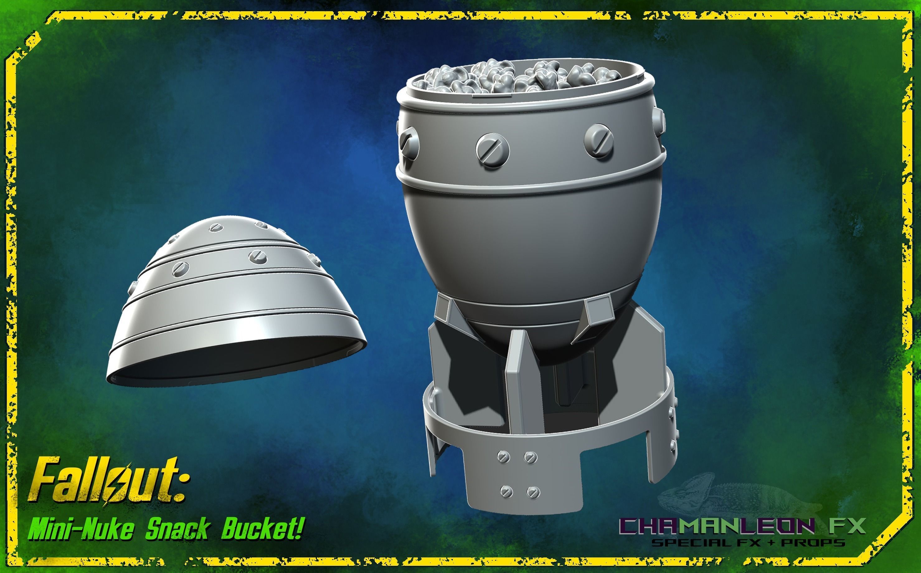 Fallout 4 Fusion Core and Mini Nuke Snack Bucket Combo 3D print model_8
