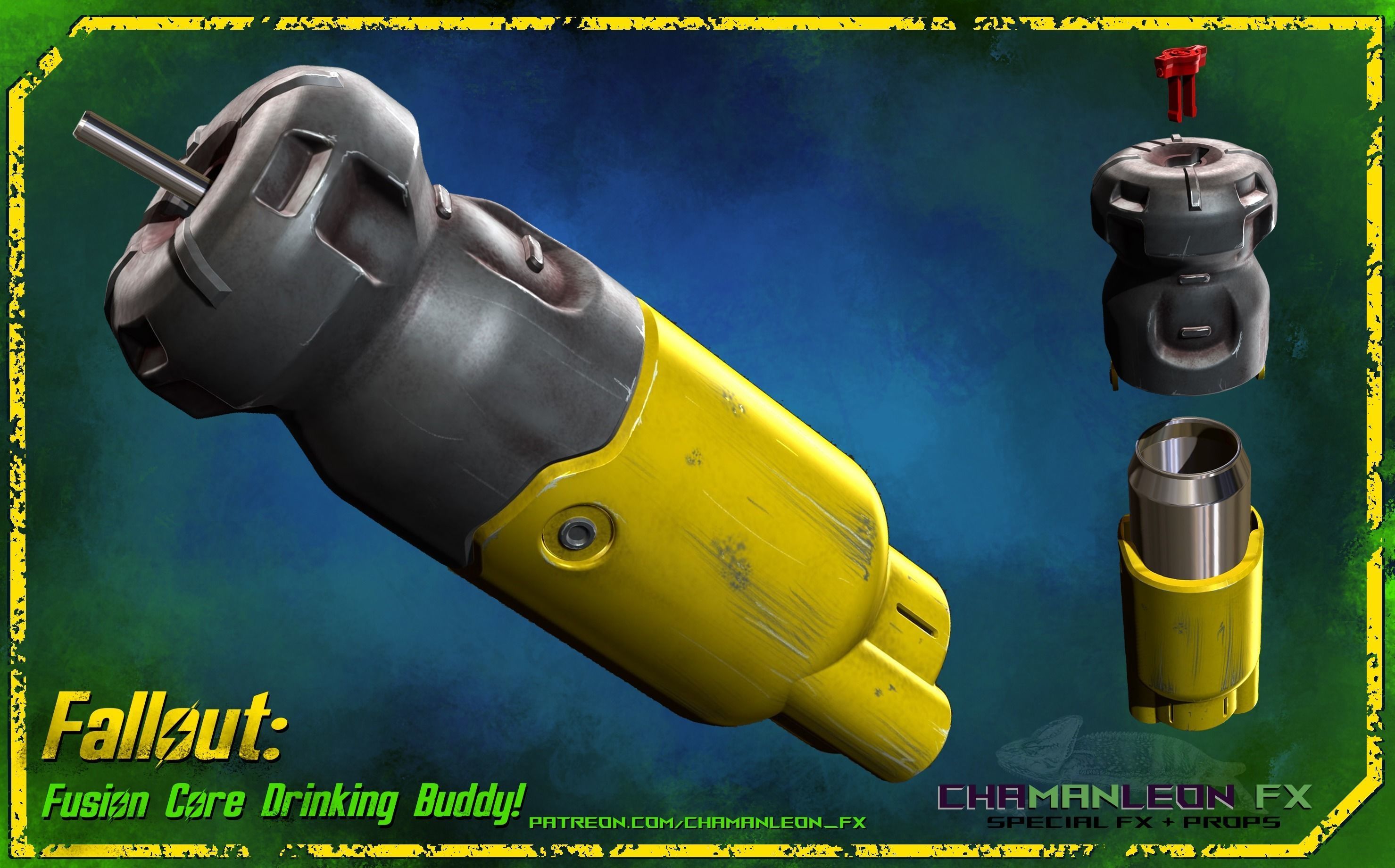 Fallout 4 Fusion Core and Mini Nuke Snack Bucket Combo 3D print model_2