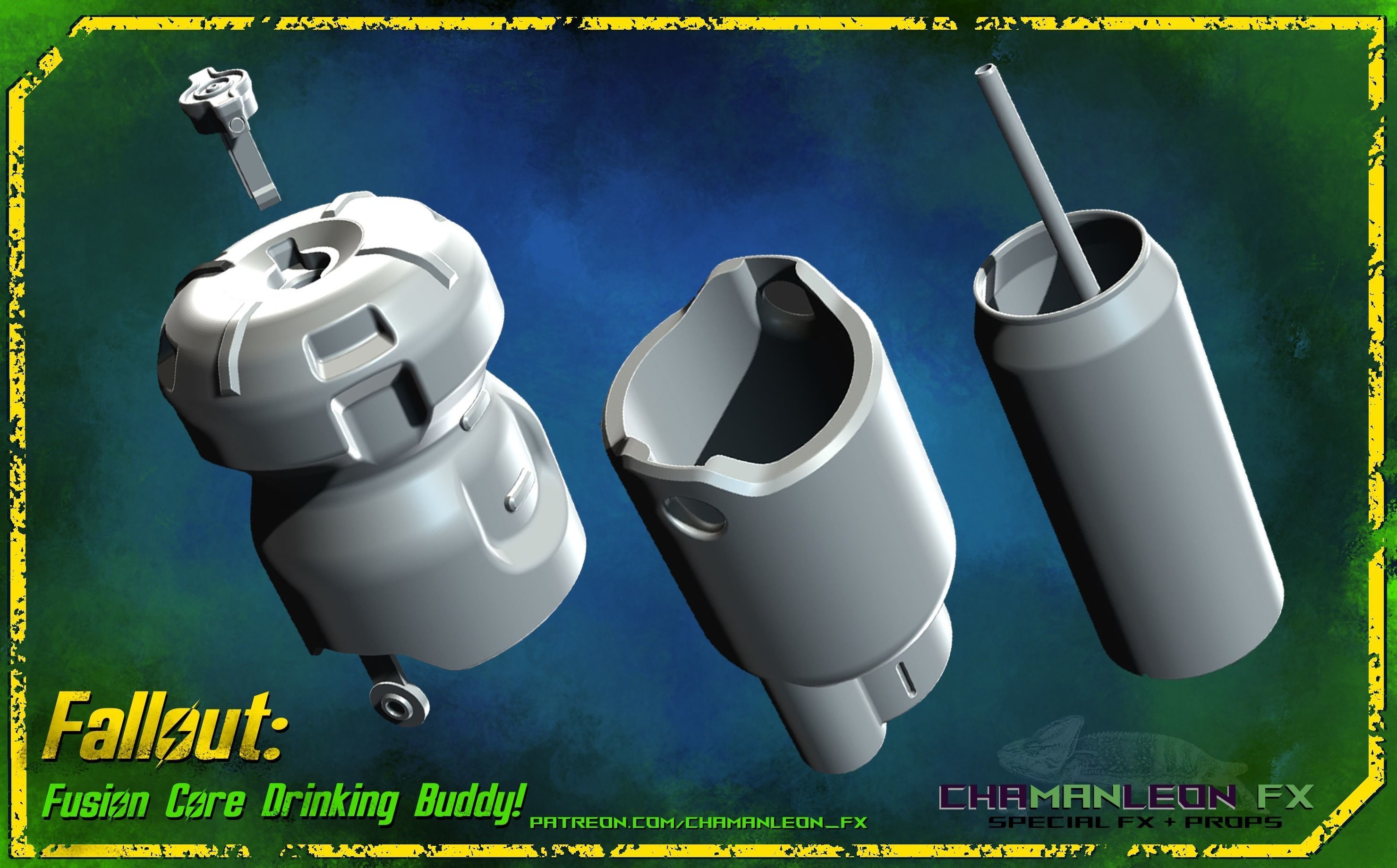 Fallout 4 Fusion Core and Mini Nuke Snack Bucket Combo 3D print model_7