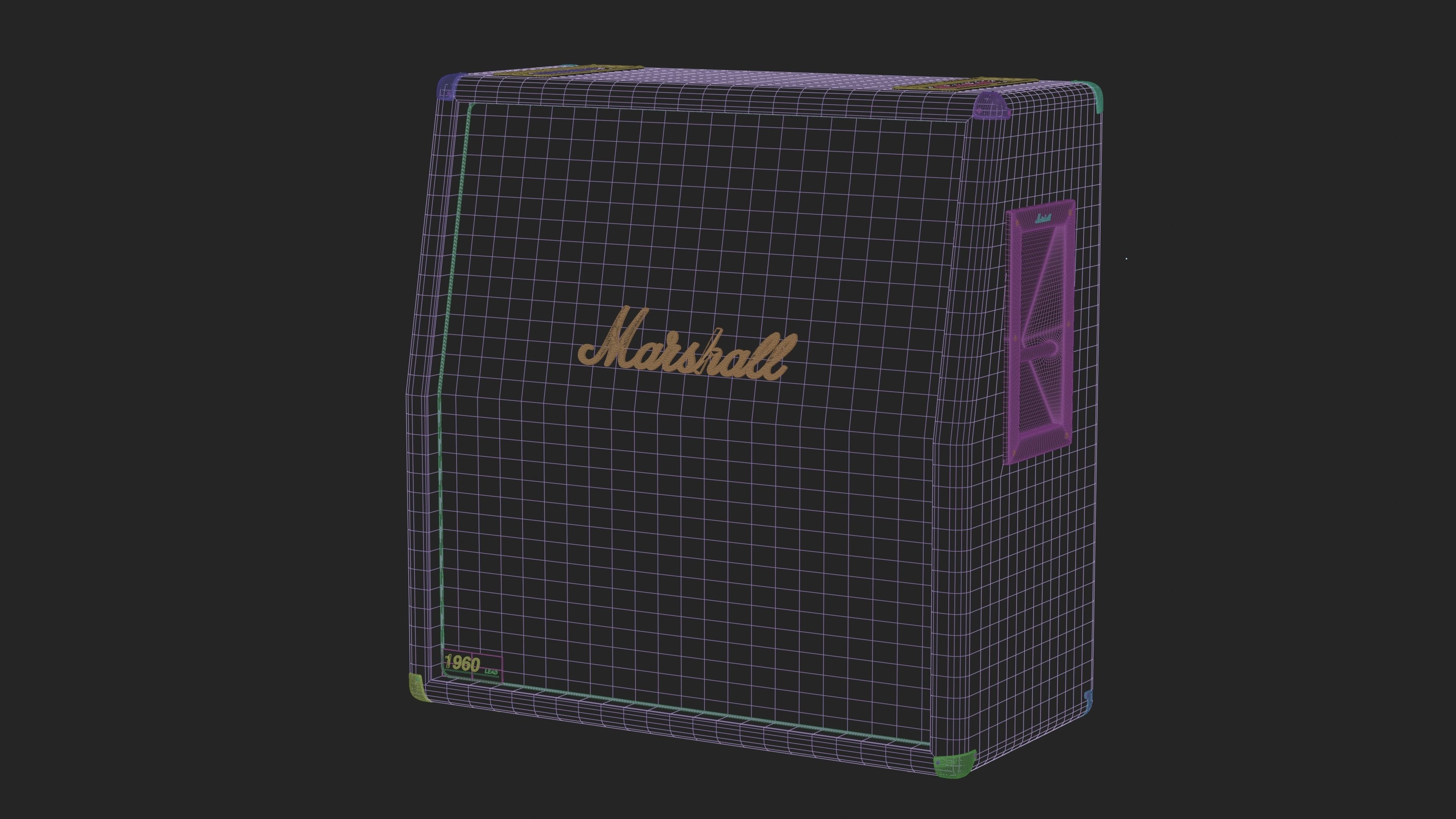 Marshall JCM900 Guitar Amplifier with Cabinet 1960 Lead 3D Model Collection_20