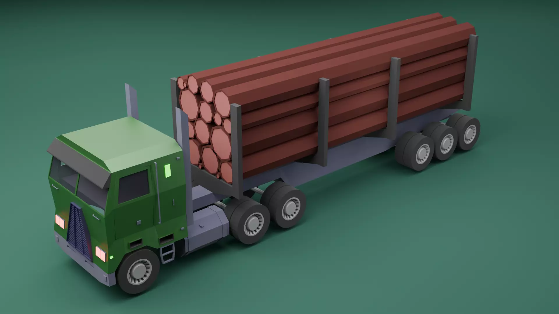 Trucks Low Poly Low-poly 3D model_4