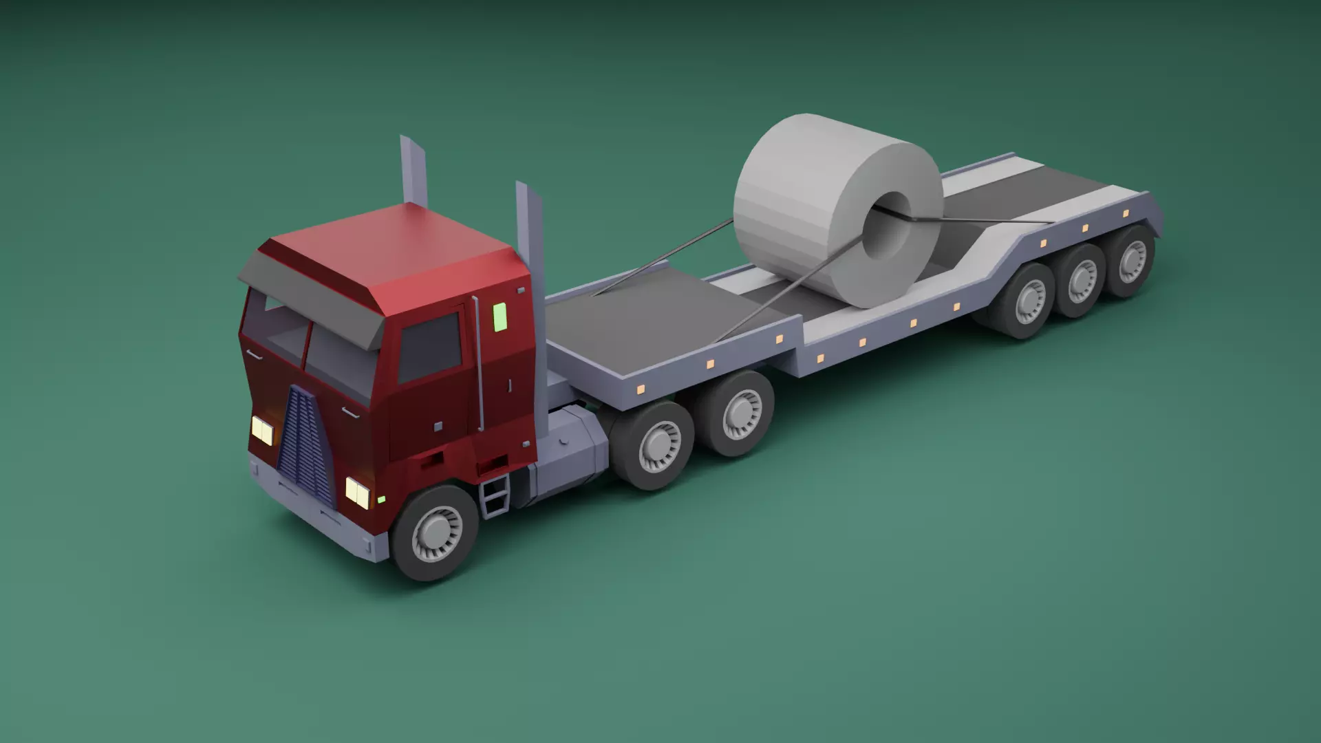 Trucks Low Poly Low-poly 3D model_2