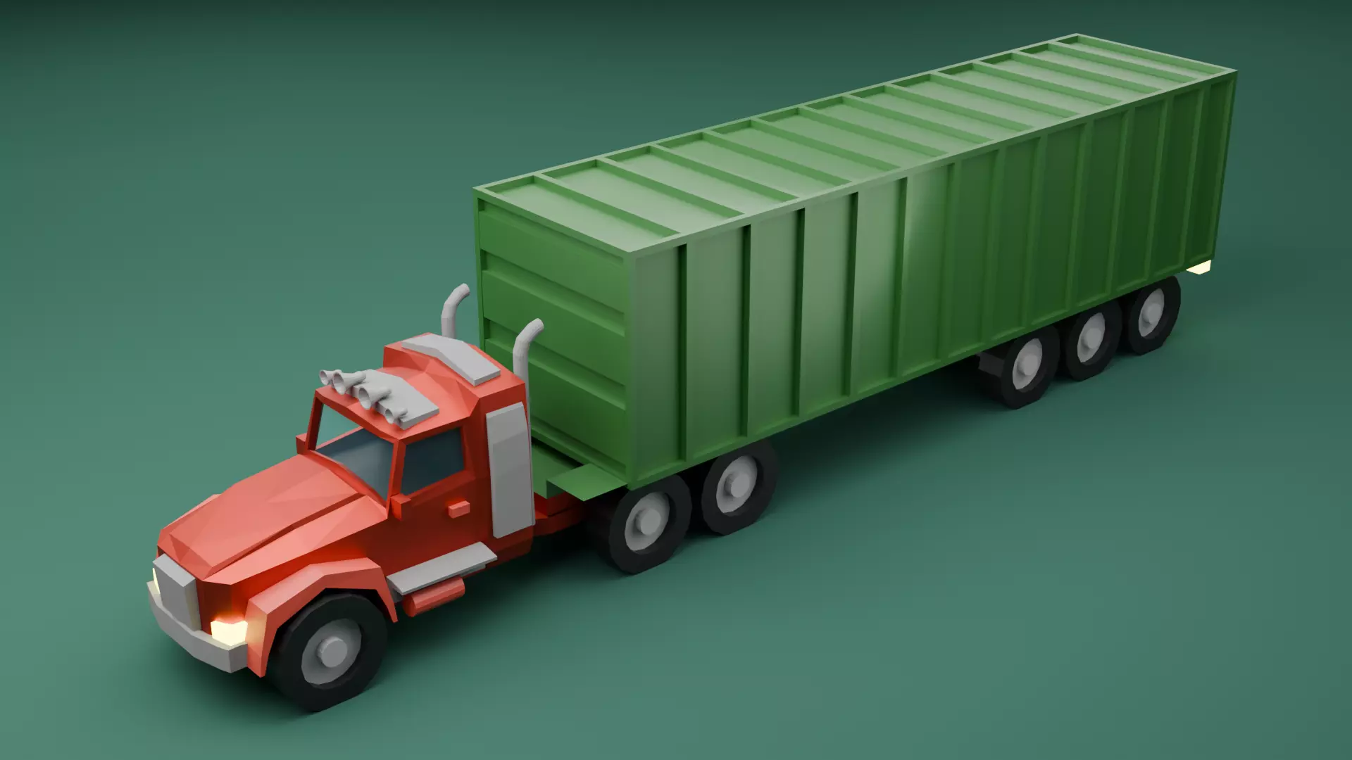 Trucks Low Poly Low-poly 3D model_0