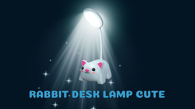 Rabbit Desk Lamp Cute Low-poly 3D model