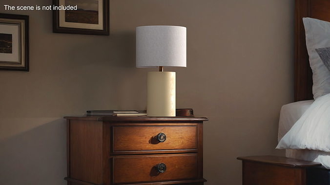 Elegant Table Lamp with Fabric Shade 3D model