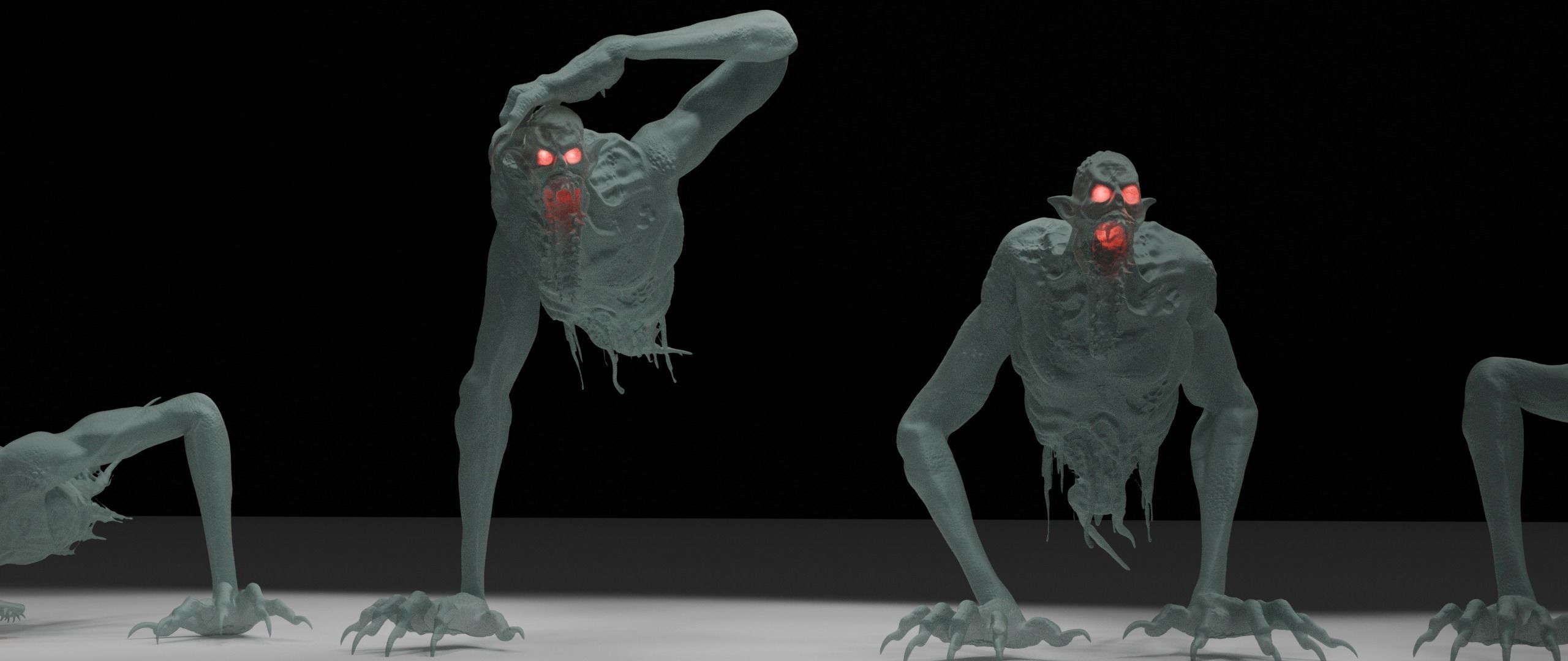 Undead wendigo with minimum 6 different pose 3D print model_9