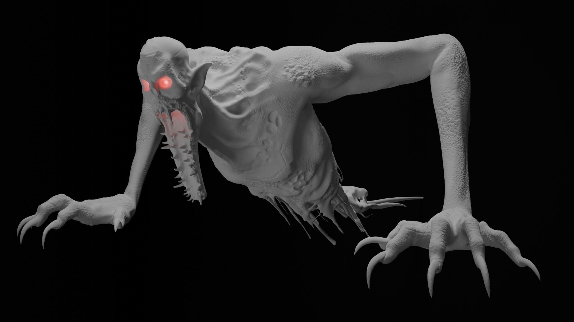 Undead wendigo with minimum 6 different pose 3D print model_2