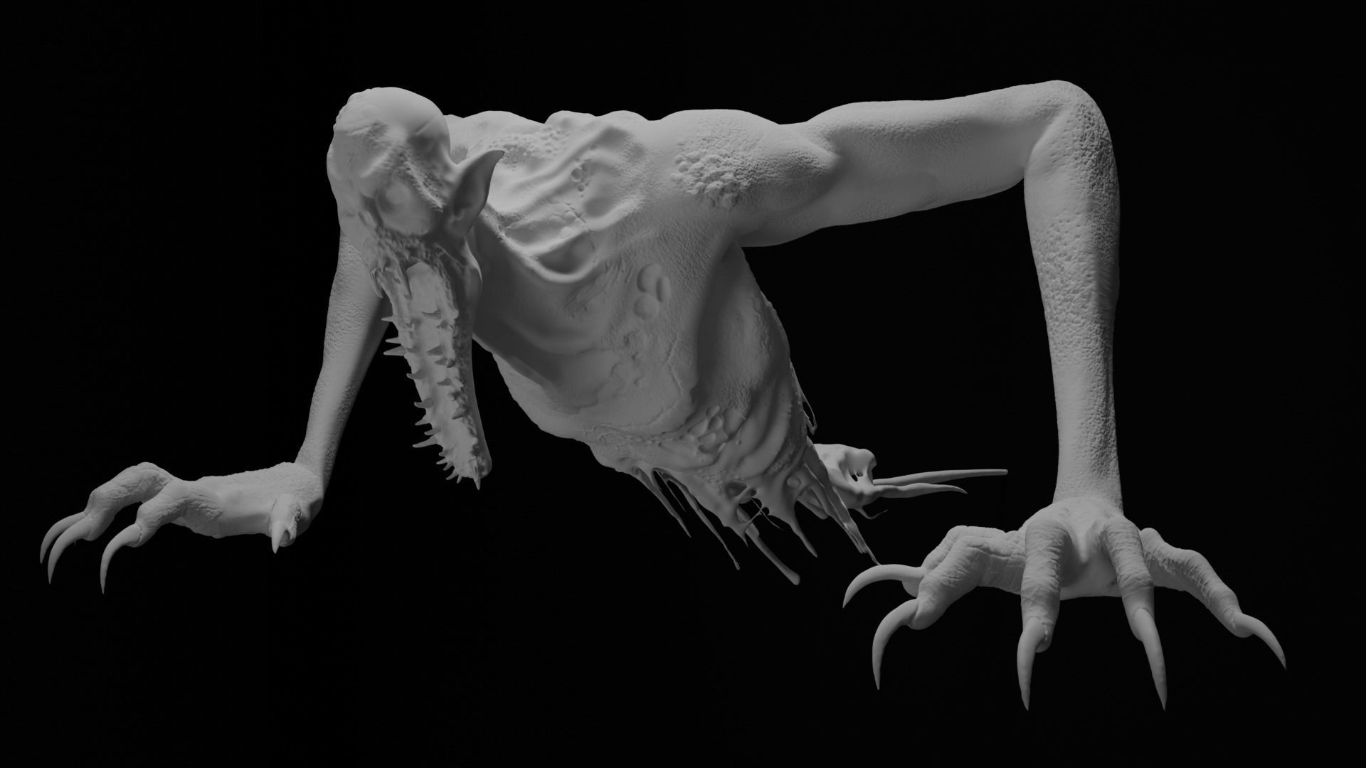 Undead wendigo with minimum 6 different pose 3D print model_3