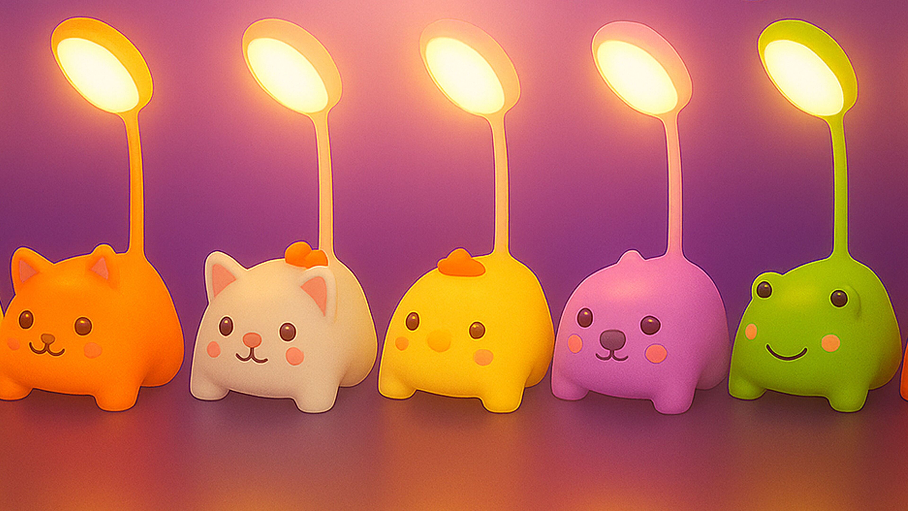 Animal Desk Lamp Pack 01  Low-poly 3D model_4