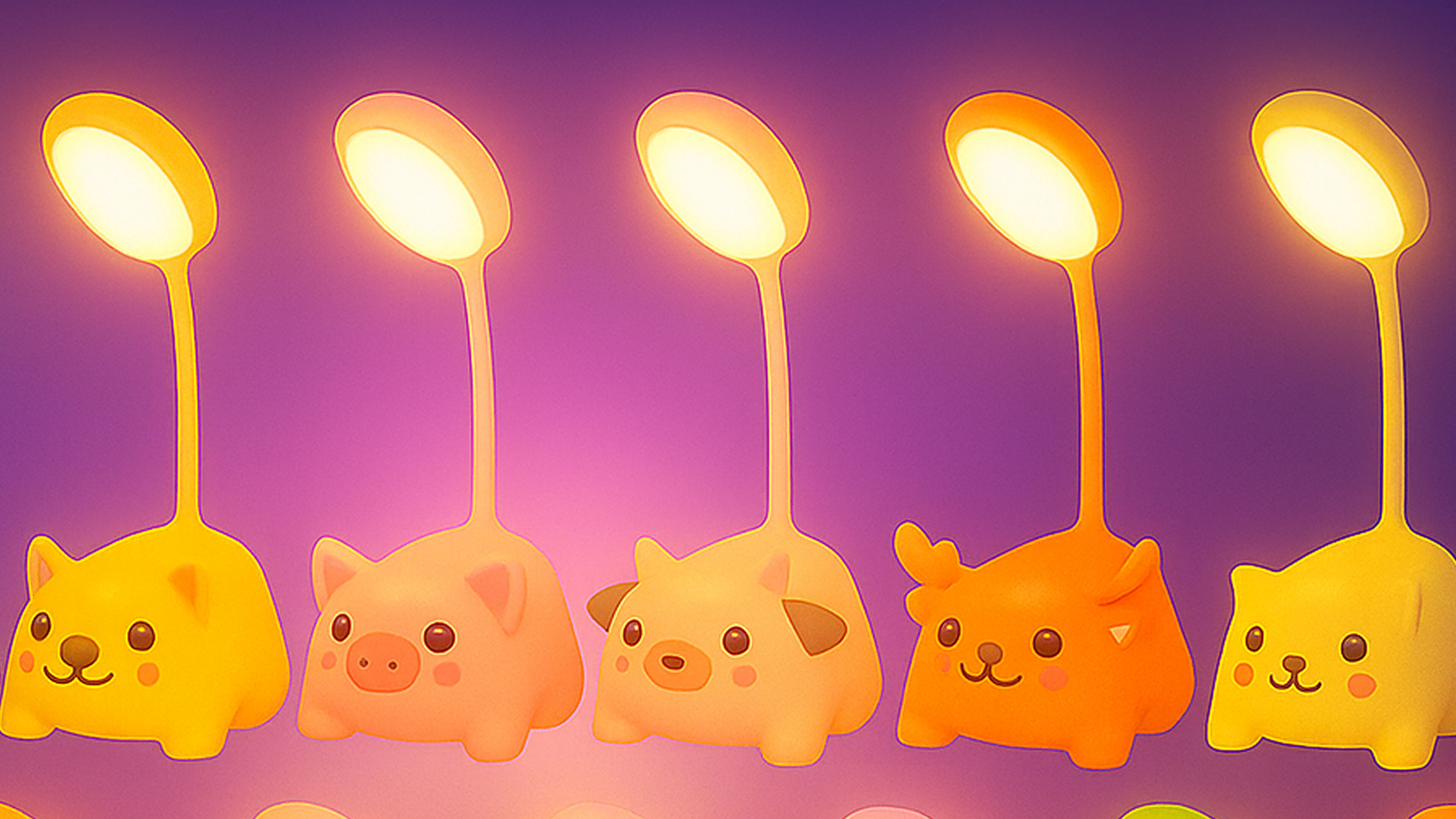 Animal Desk Lamp Pack 01  Low-poly 3D model_3