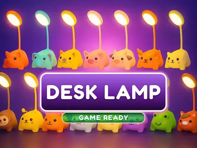 Animal Desk Lamp Pack 01  Low-poly 3D model