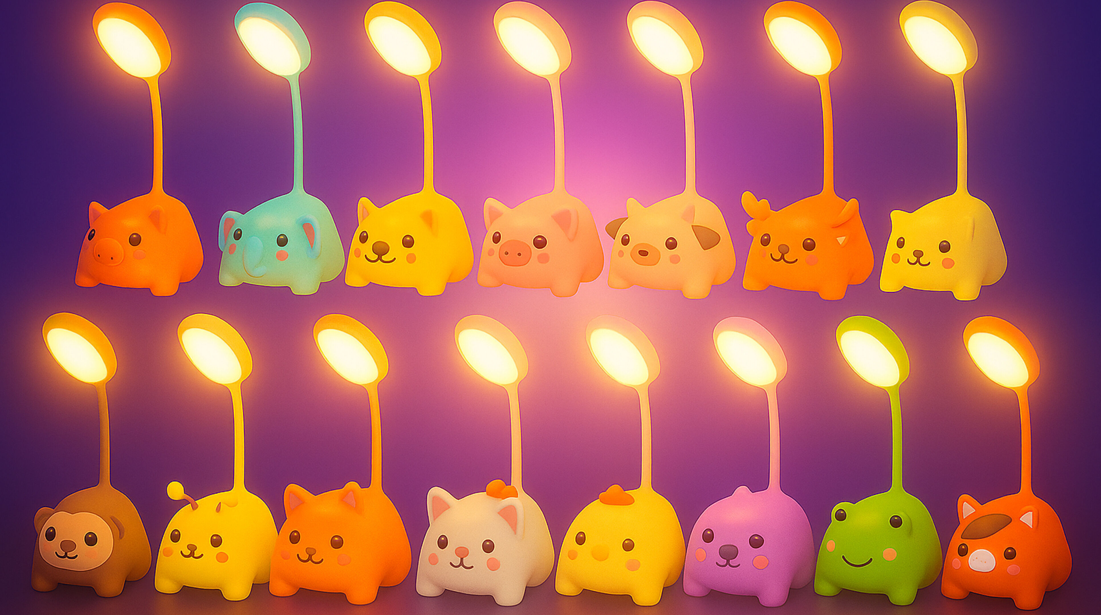 Animal Desk Lamp Pack 01  Low-poly 3D model_1