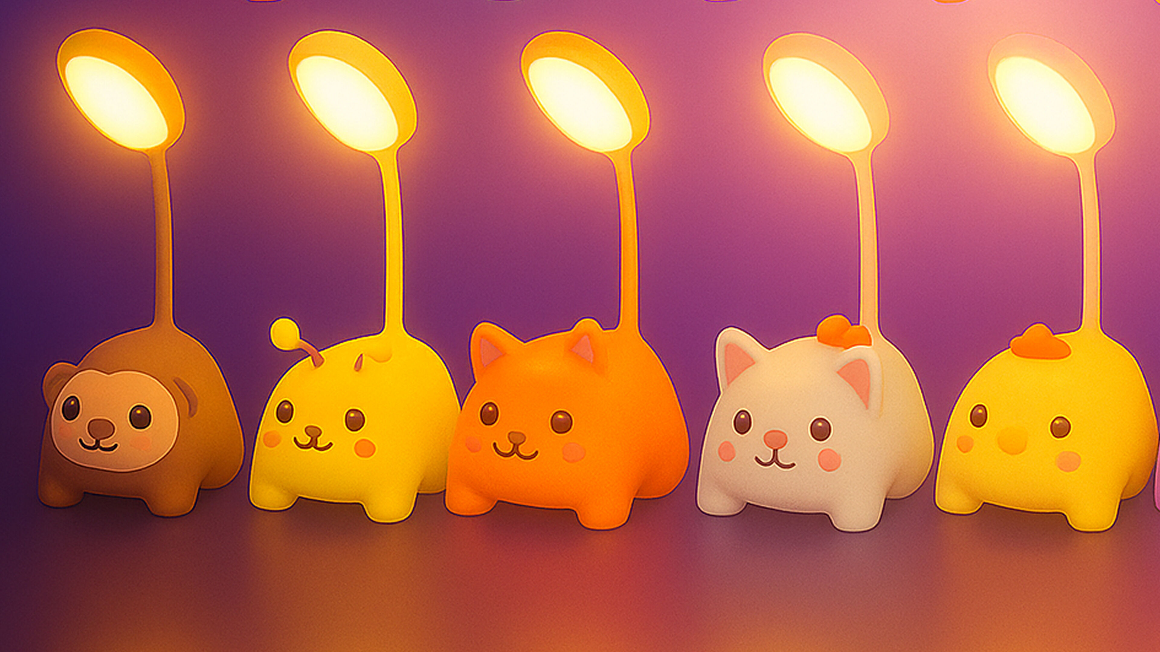 Animal Desk Lamp Pack 01  Low-poly 3D model_2