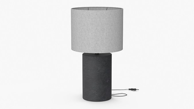 Table Lamp with Fabric Shade 3D model 5