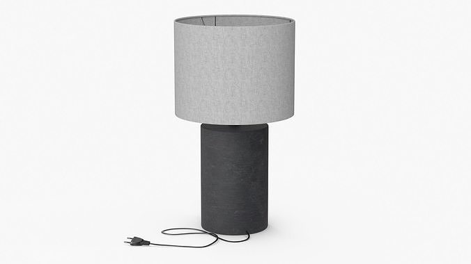 Table Lamp with Fabric Shade 3D model 6