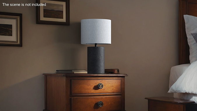Table Lamp with Fabric Shade 3D model