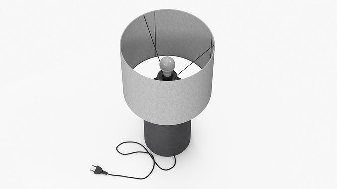 Table Lamp with Fabric Shade 3D model 7