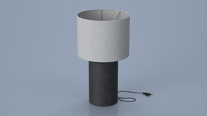 Table Lamp with Fabric Shade 3D model 3