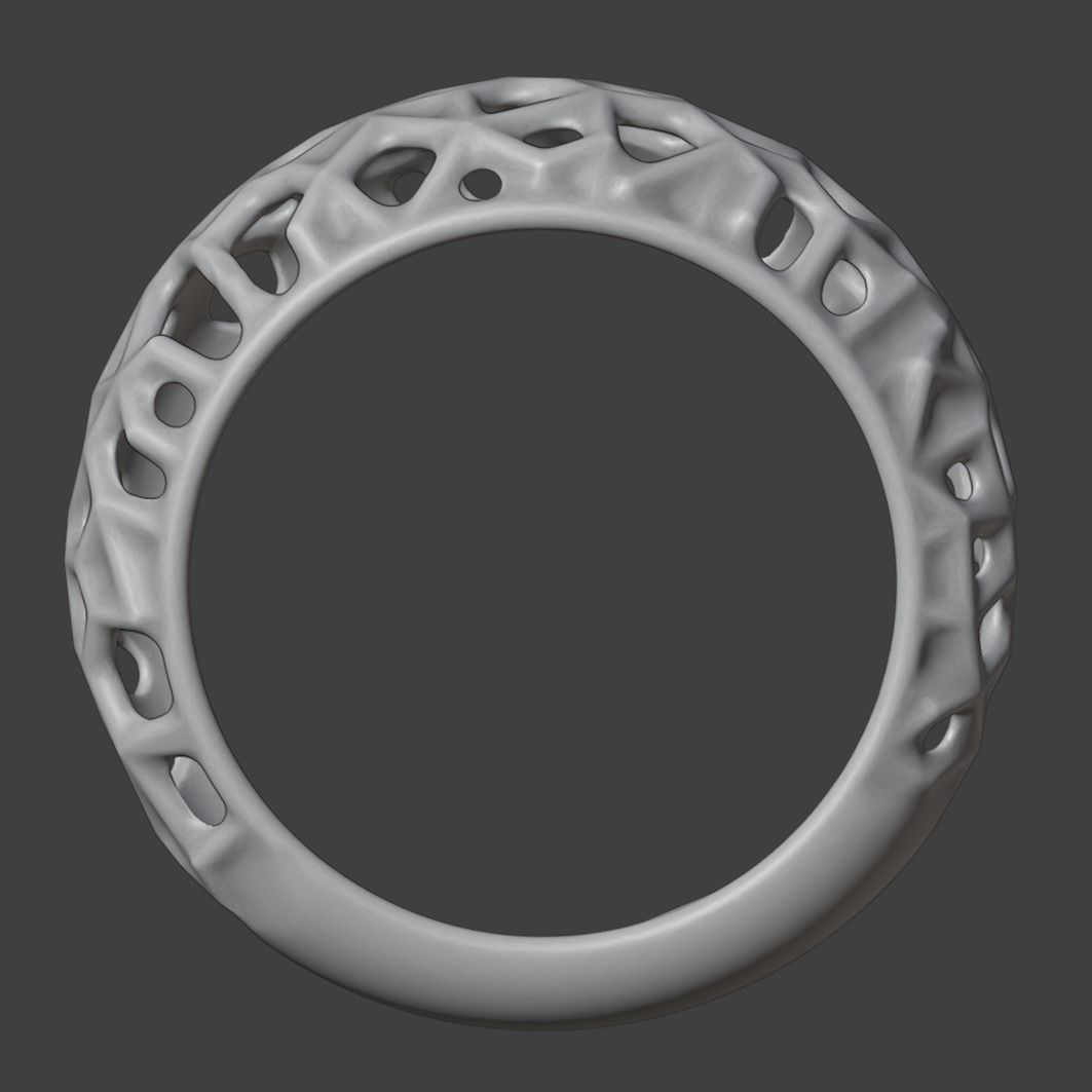 Parametric Organic Ring 3D print model_3