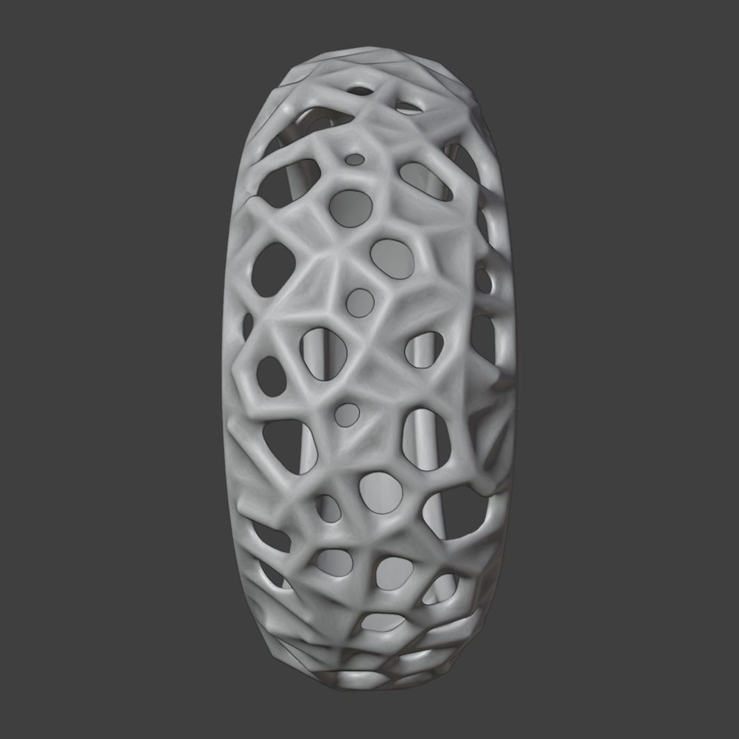 Parametric Organic Ring 3D print model_4