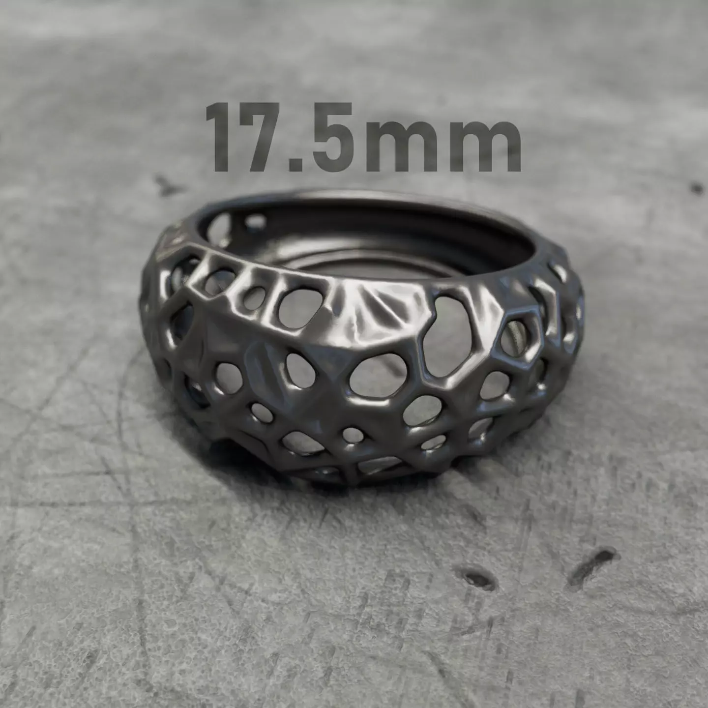 Parametric Organic Ring 3D print model_0
