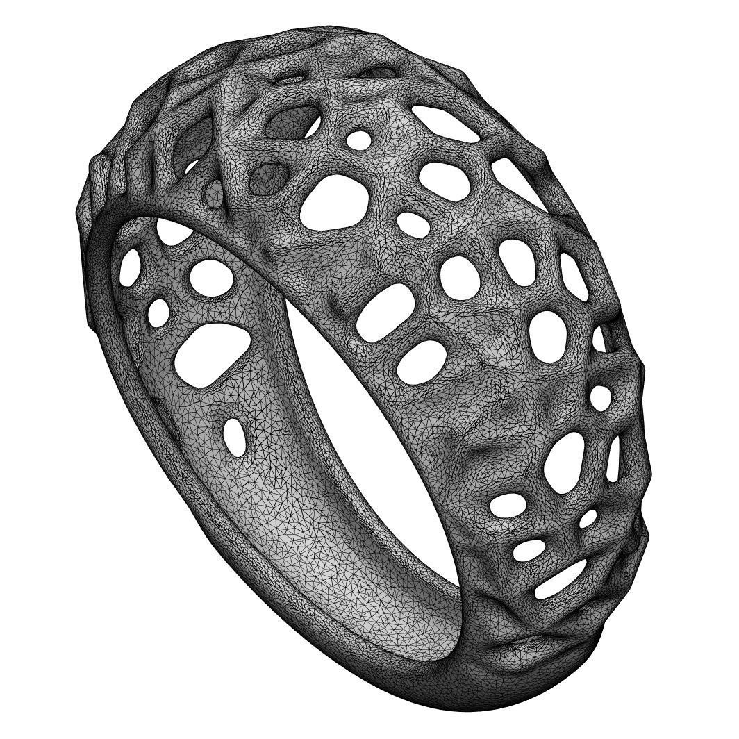 Parametric Organic Ring 3D print model_1