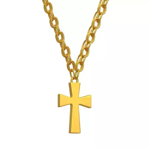 Gold Cross Chain Pendant 01