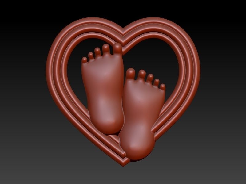 pendant baby foot baby-heels  pregnant moms jewelry 3D print model_2