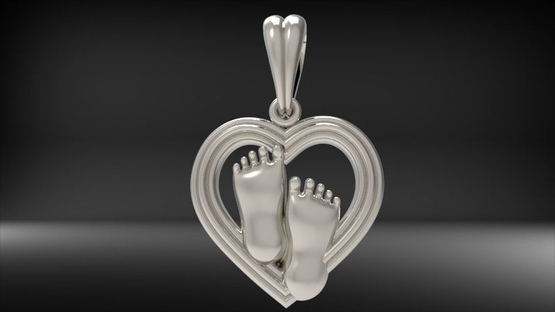 pendant baby foot baby-heels  pregnant moms jewelry 3D print model_17