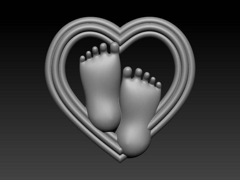 pendant baby foot baby-heels  pregnant moms jewelry 3D print model_12