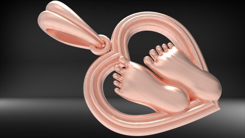 pendant baby foot baby-heels  pregnant moms jewelry 3D print model_31