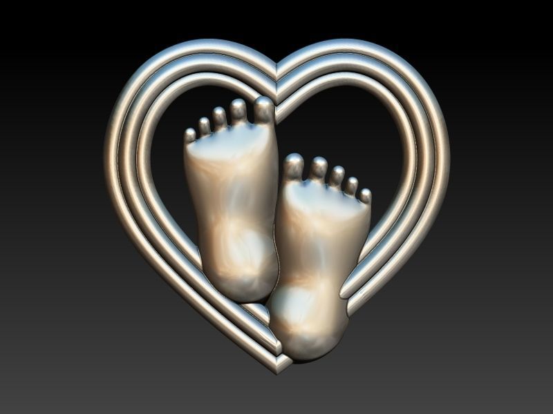 pendant baby foot baby-heels  pregnant moms jewelry 3D print model_10