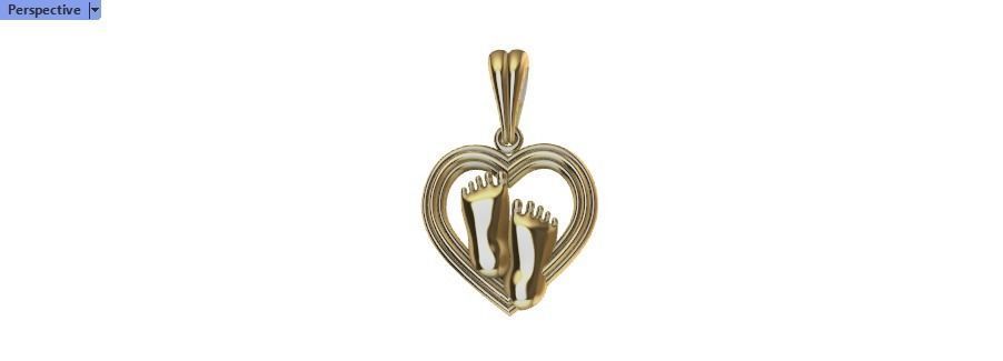 pendant baby foot baby-heels  pregnant moms jewelry 3D print model_14