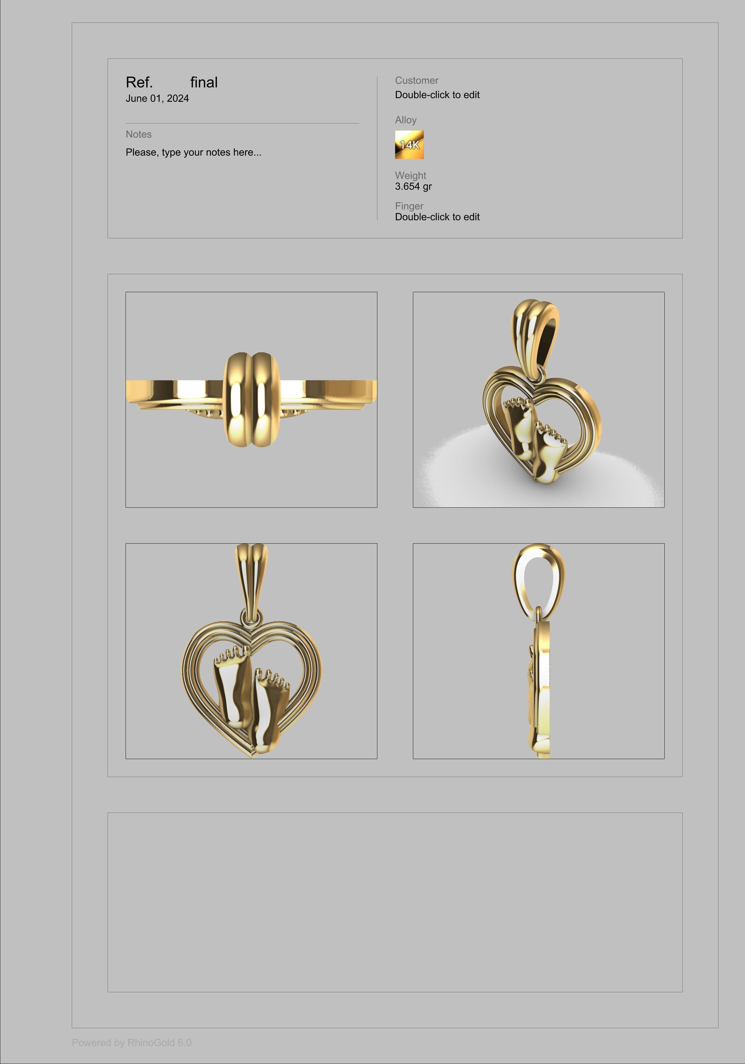 pendant baby foot baby-heels  pregnant moms jewelry 3D print model_33