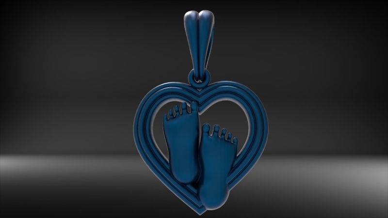 pendant baby foot baby-heels  pregnant moms jewelry 3D print model_26