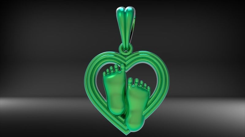pendant baby foot baby-heels  pregnant moms jewelry 3D print model_24