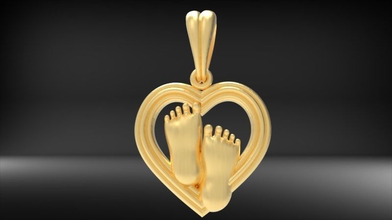 pendant baby foot baby-heels  pregnant moms jewelry 3D print model_20